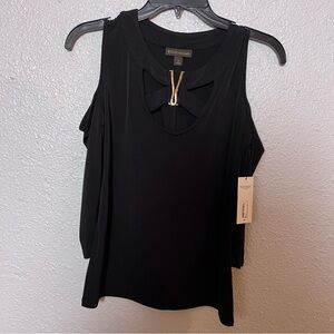 BOLD elements Black Keyhole Cold Shoulder Blouse